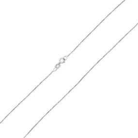 0.75MM Thin 14K Gold Cuban Curb Chain Necklace Rose White Yellow Made in Italy