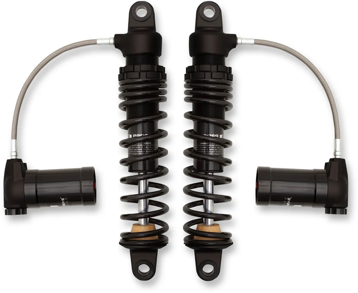 1310-1554 - PROGRESSIVE SUSPENSION 970 Series Remote Reservoir Shocks - Gloss Black/Matte Black - Heavy-Duty - 13" 970-2002B