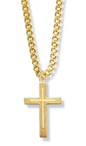 14K Gold Filled Outlined Inner Cross Necklace, 18" Chain