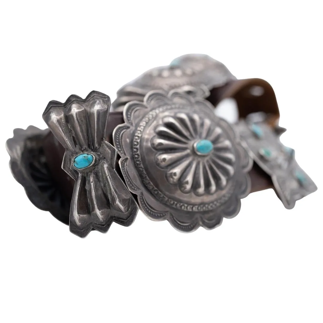 1920's Sterling Silver and Turquoise Belt