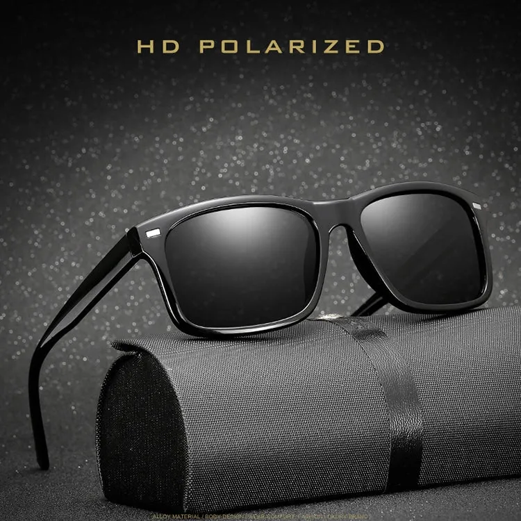 2 PCS Men Sunglasses Night Vision Anti-glare Driving Sun Glasses Goggles(Matte Black Frame Night Vision Lens)