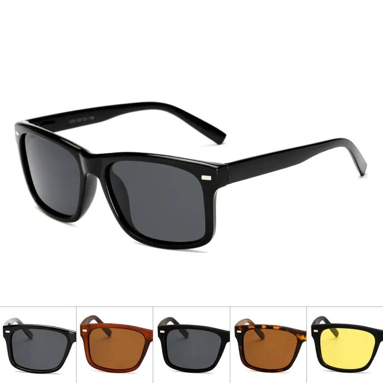 2 PCS Men Sunglasses Night Vision Anti-glare Driving Sun Glasses Goggles(Matte Black Frame Night Vision Lens)