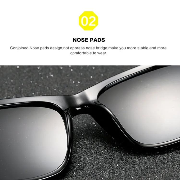 2 PCS Men Sunglasses Night Vision Anti-glare Driving Sun Glasses Goggles(Matte Black Frame Night Vision Lens)