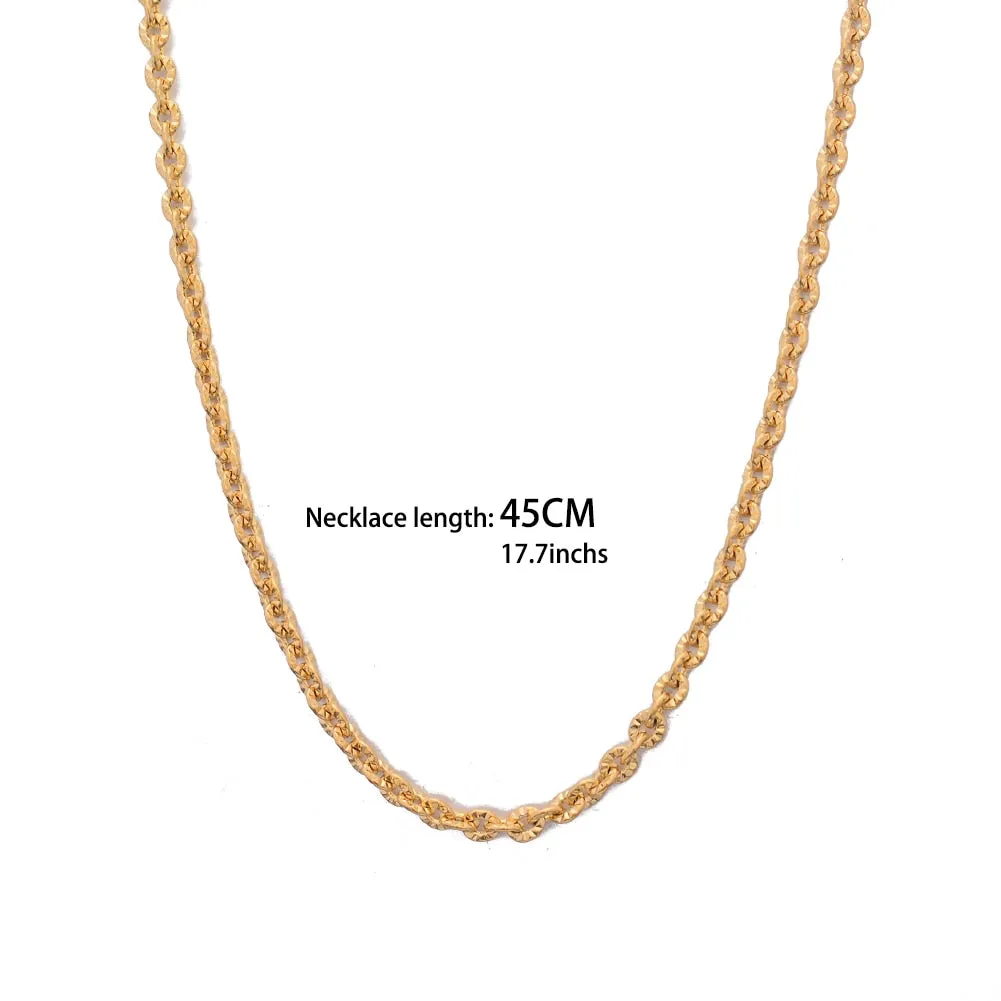45Cm Gold Color Necklace Africa Birthday Party Dubai  Pendant  Chain Necklaces