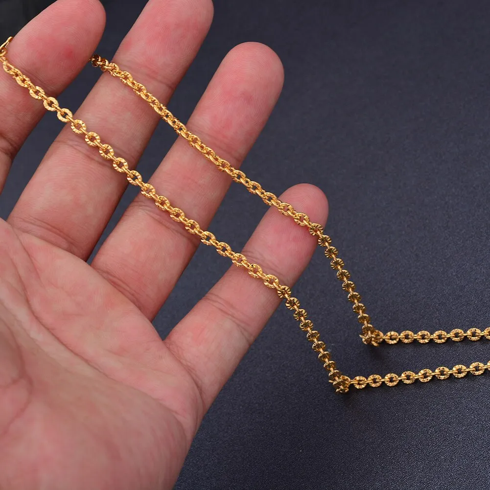 45Cm Gold Color Necklace Africa Birthday Party Dubai  Pendant  Chain Necklaces