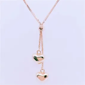 585 Purple Gold Heart Pendant Necklace