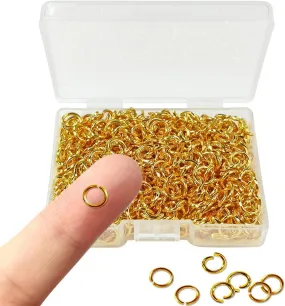 600 Pcs Gold Plated Jump Rings Split Rings Circle Clasp Connecting Rings Jewelry Necklace Bracelet Pendant Choker Charm Loops DIY Craft Earring Making Supplies (6 Mm)