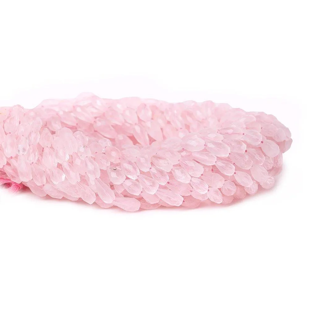7-9mm Rose Quartz Faceted Teardrop Beads 14 inch 43 beads