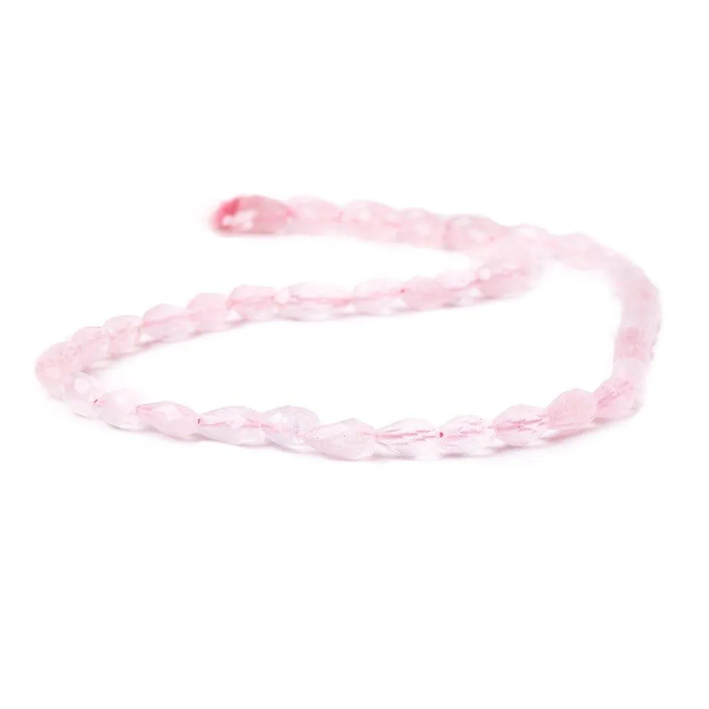 7-9mm Rose Quartz Faceted Teardrop Beads 14 inch 43 beads