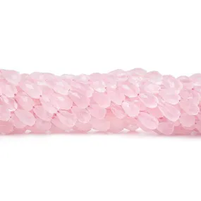 7-9mm Rose Quartz Faceted Teardrop Beads 14 inch 43 beads