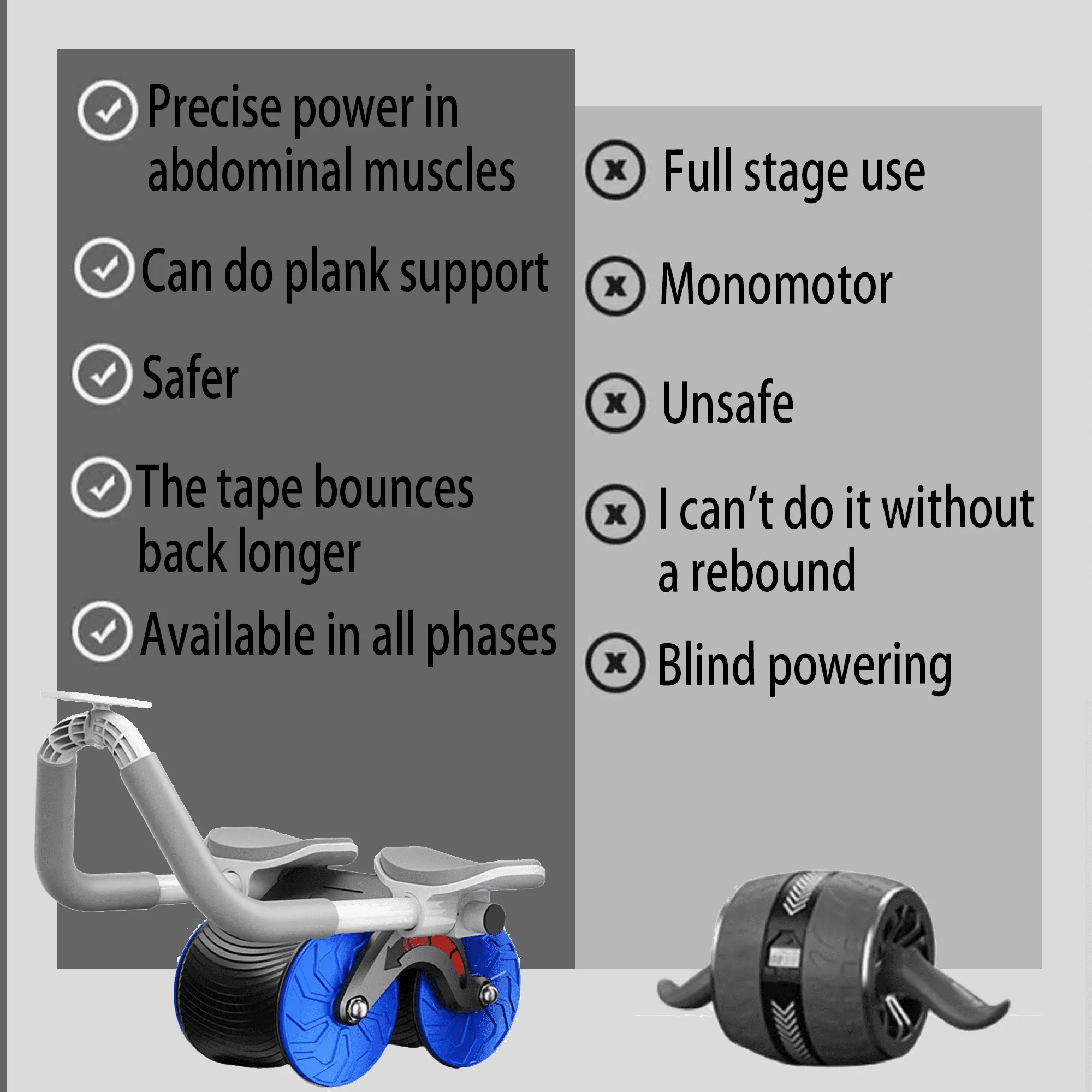 Ab Roller New W/ Timer Springback Belly In Experienced Abdominal Muscle Fitness Equipment