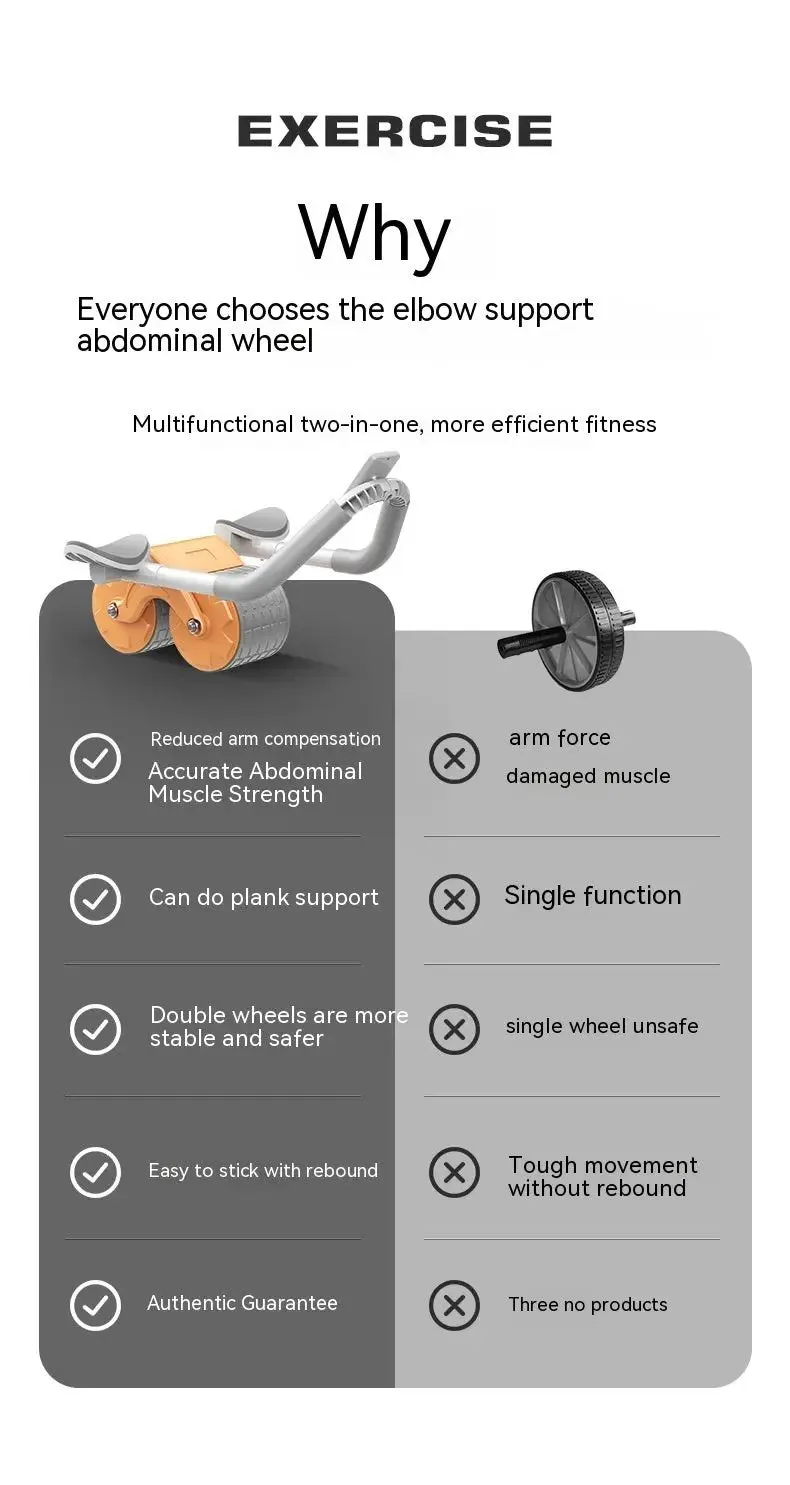 Abdominal Exercise Roller Elbow Support,roller wheel core exercise equipment