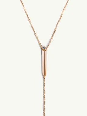 Aracelis Diamond Lariat Necklace in 18K Rose Gold