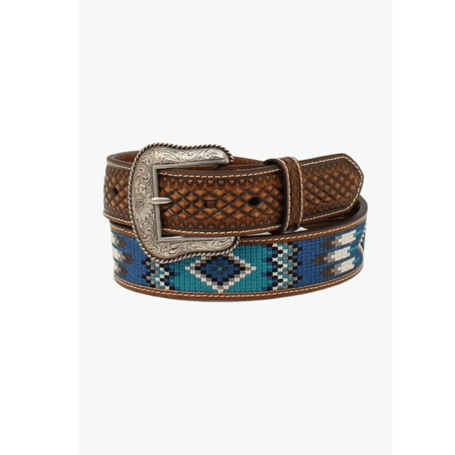Ariat Men's Brown & Blue Southwestern Belt