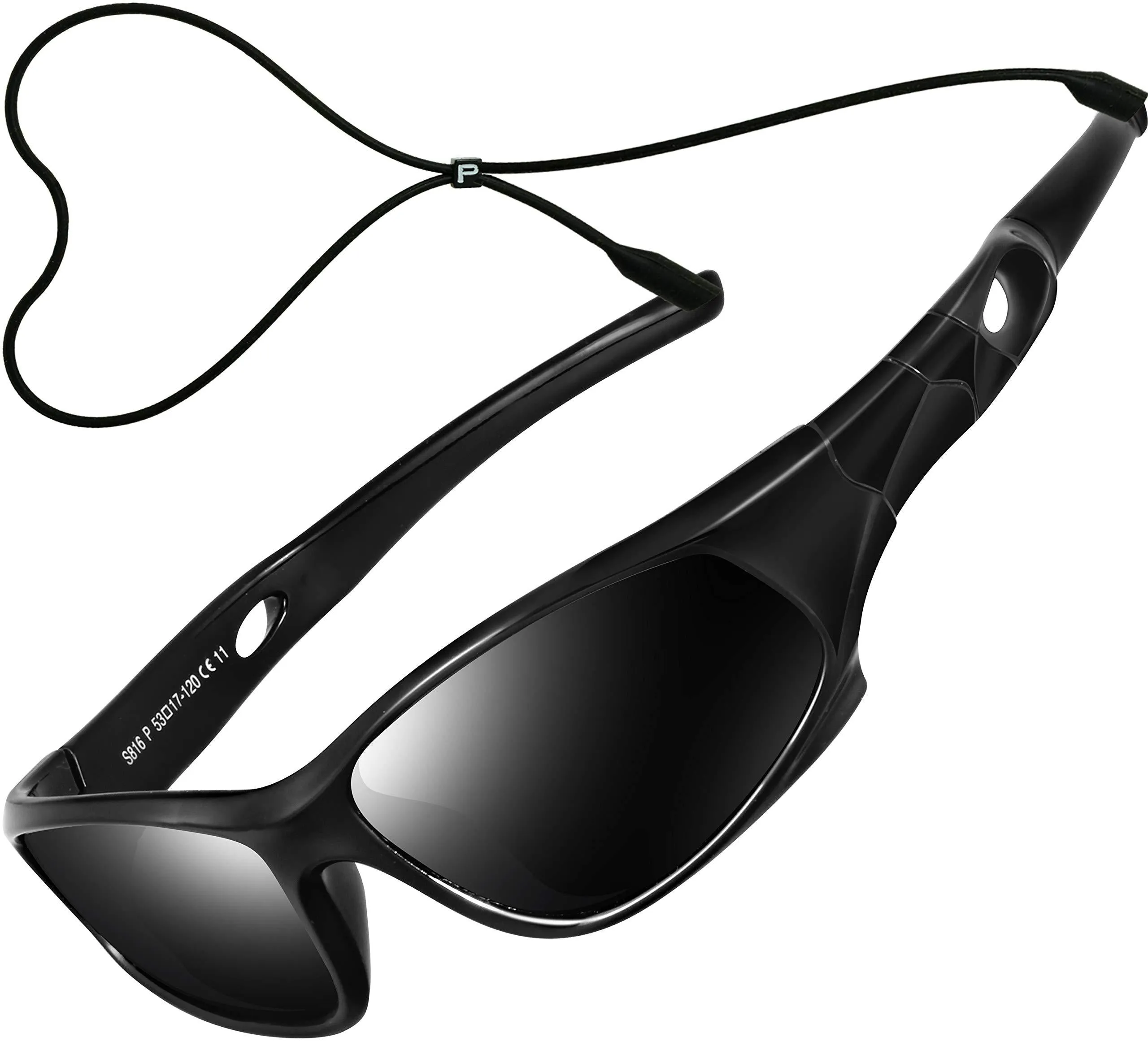ATTCL Kids Hot TR90 Polarized Sports Sunglasses For Boys Girls Child Age 3-10 Black-black as the pictures
