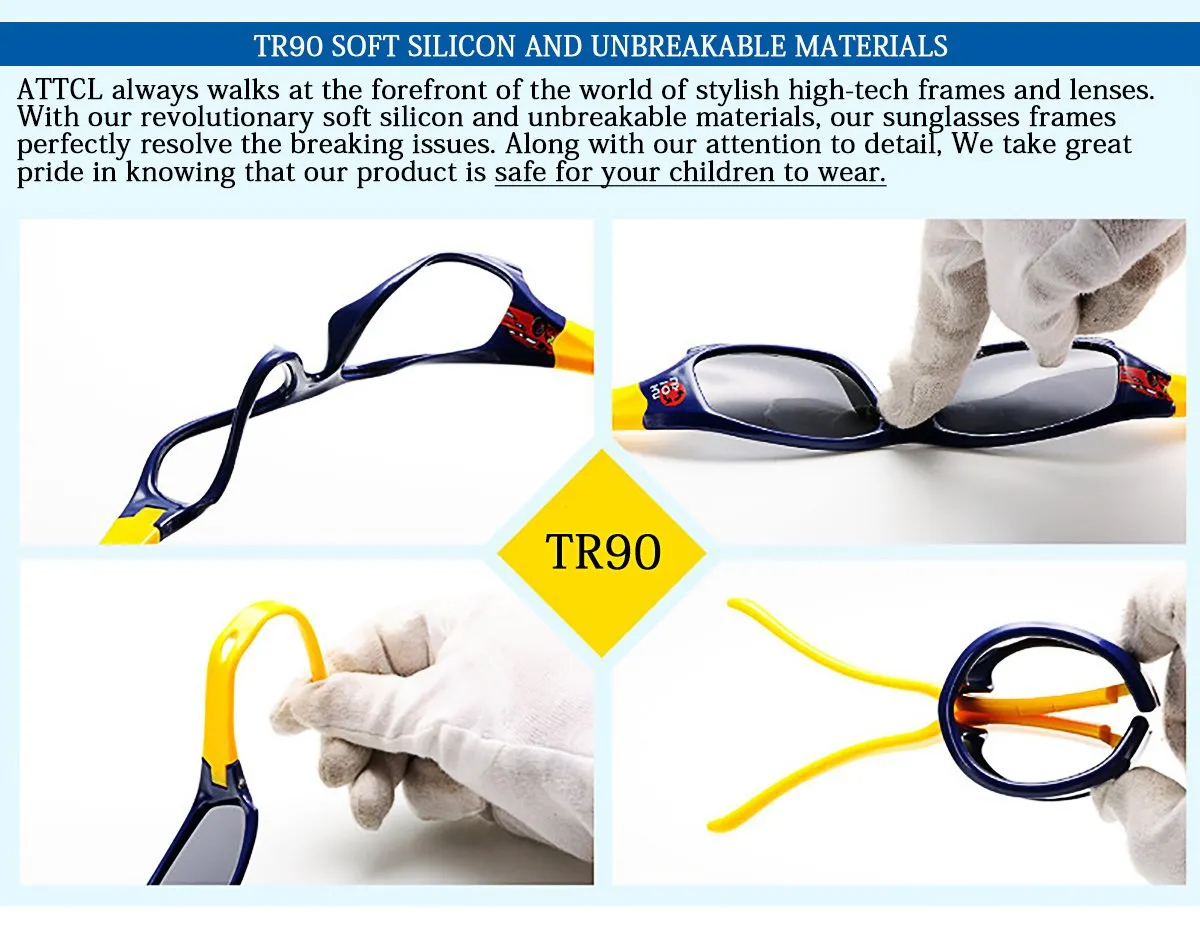 ATTCL Kids Hot TR90 Polarized Sports Sunglasses For Boys Girls Child Age 3-10 Black-black as the pictures