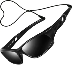 ATTCL Kids Hot TR90 Polarized Sports Sunglasses For Boys Girls Child Age 3-10 Black-black as the pictures