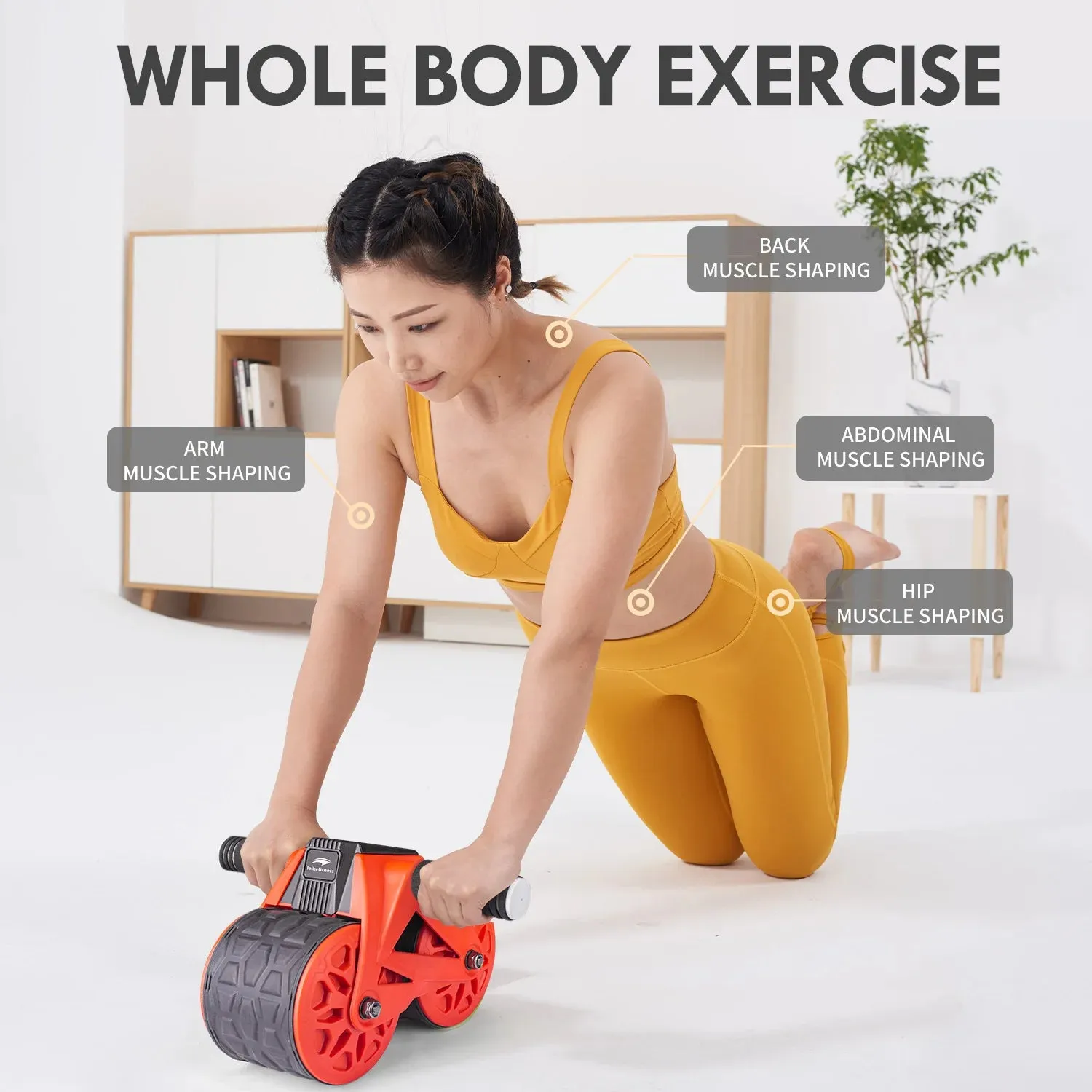 Automatic Rebound Ab Wheel Roller with Intelligent Display & Knee Pad – Ultimate Core Trainer for Effective Ab Workouts