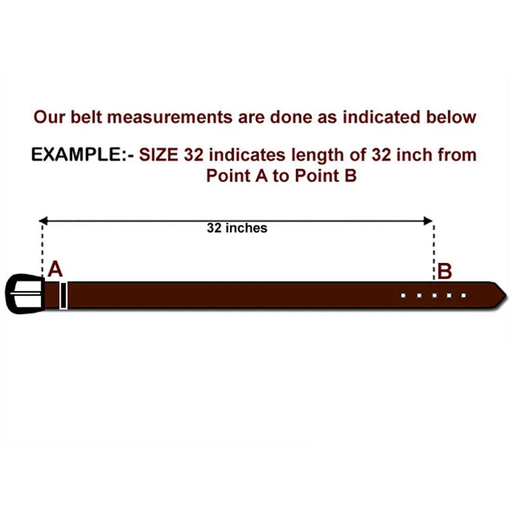 BAR H EQUINE Western Genuine Leather Men And Women Brown Belt Embroidered White & Orange