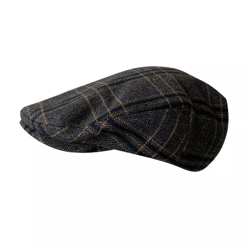 Barrow Gray Tartan Wool Flat Cap