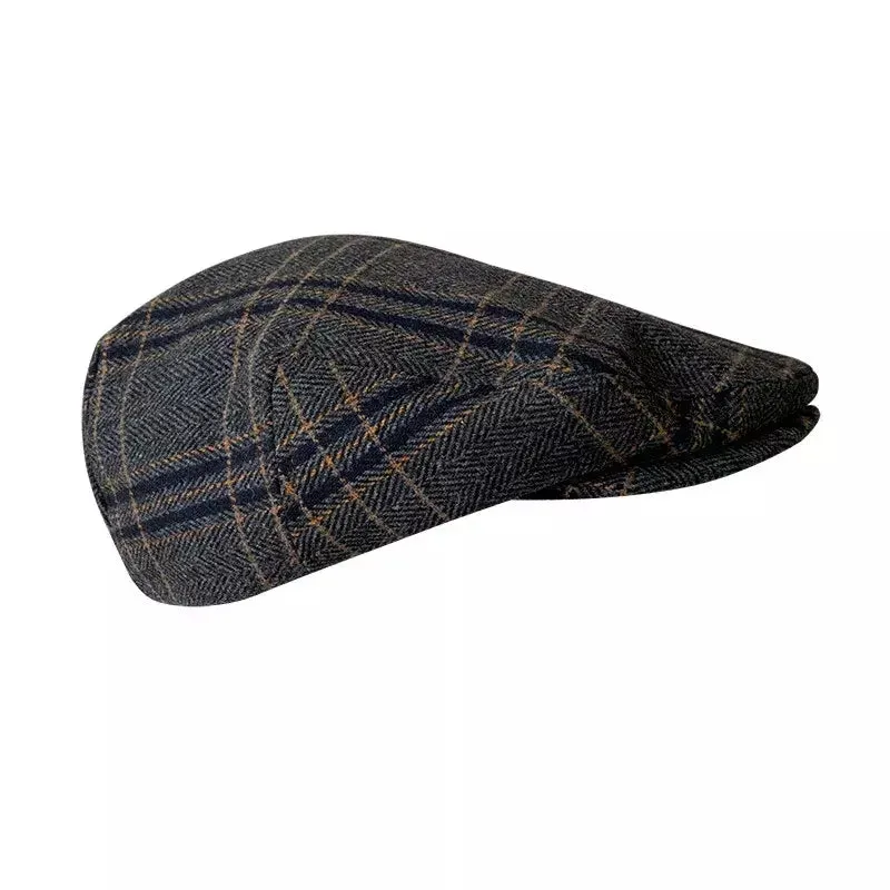 Barrow Gray Tartan Wool Flat Cap