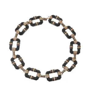 Black and Rose Link Necklace