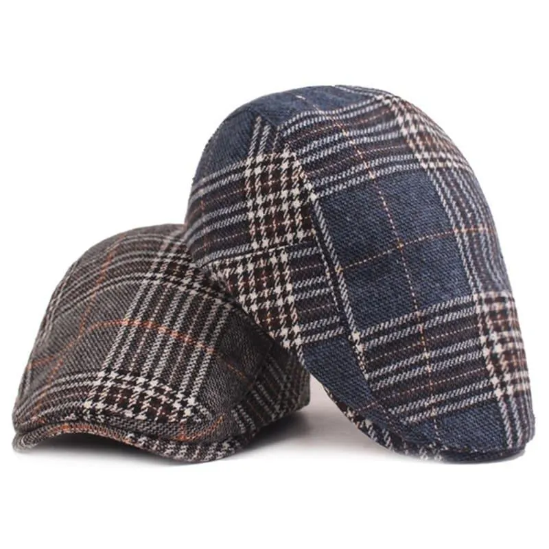 Boughe Tartan Cotton Flat Cap