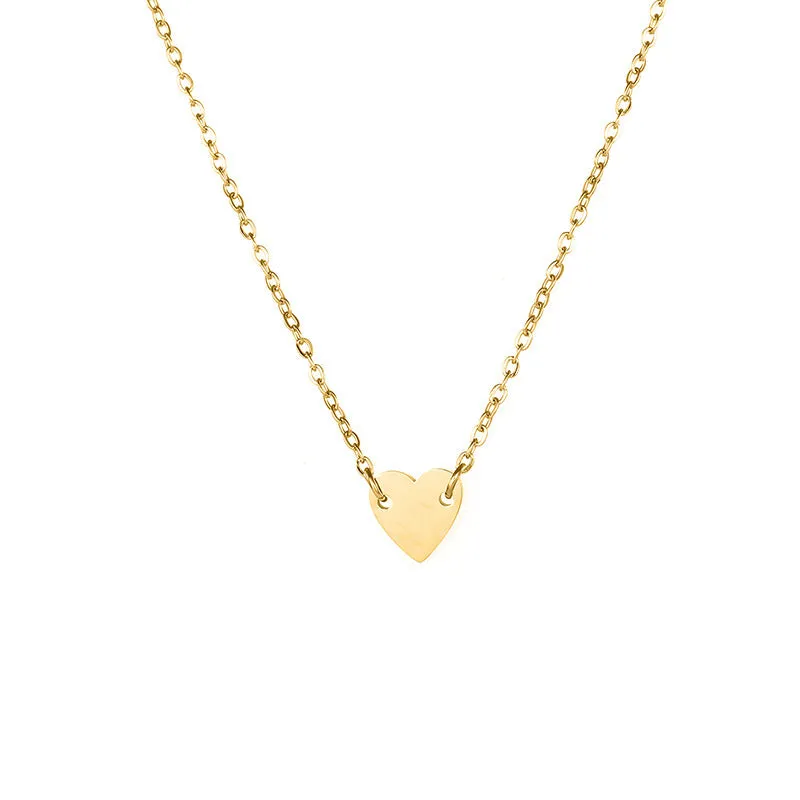 Bridesmaid Gifts Personalized Heart Necklace Custom Necklace Gold Dainty Heart Necklace