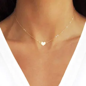 Bridesmaid Gifts Personalized Heart Necklace Custom Necklace Gold Dainty Heart Necklace