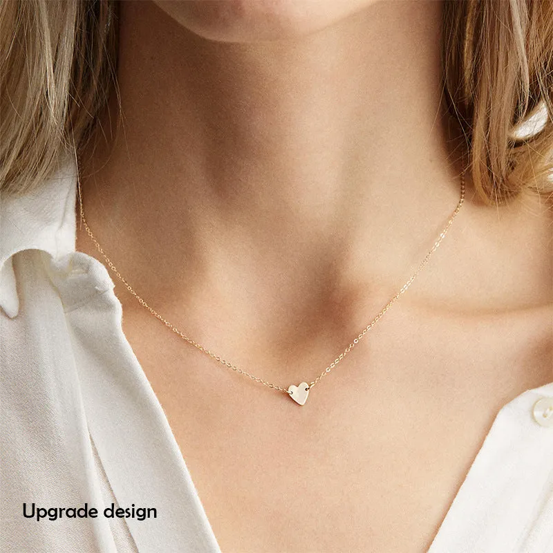 Bridesmaid Gifts Personalized Heart Necklace Custom Necklace Gold Dainty Heart Necklace