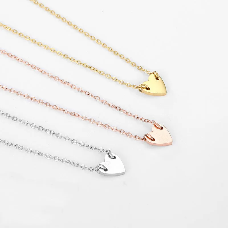 Bridesmaid Gifts Personalized Heart Necklace Custom Necklace Gold Dainty Heart Necklace