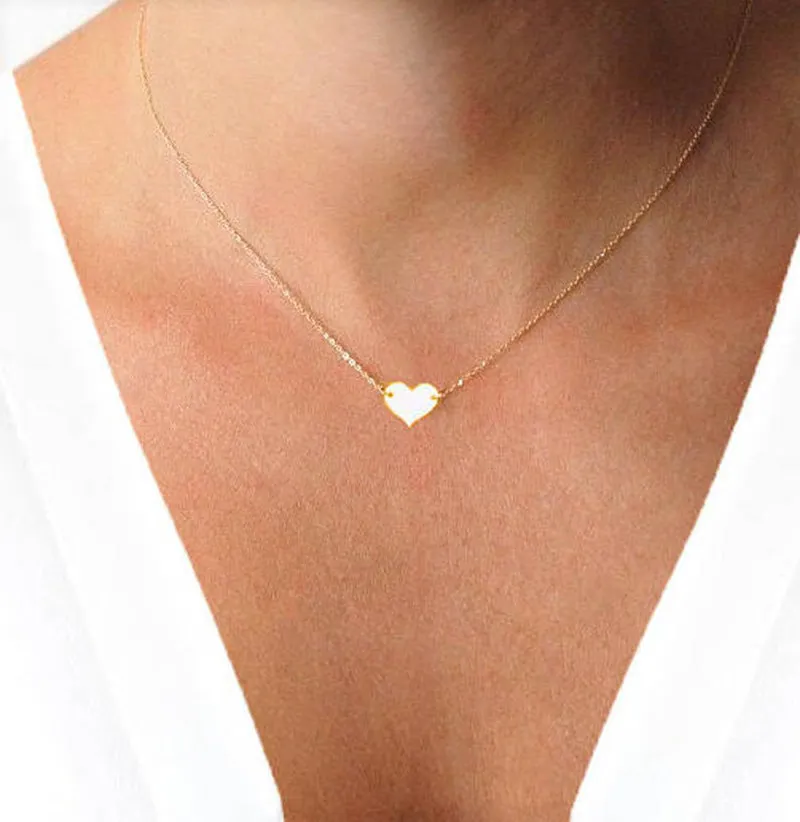 Bridesmaid Gifts Personalized Heart Necklace Custom Necklace Gold Dainty Heart Necklace