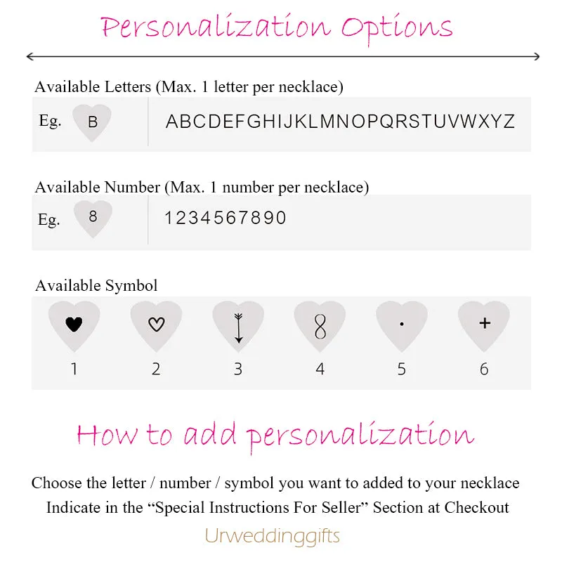 Bridesmaid Gifts Personalized Heart Necklace Custom Necklace Gold Dainty Heart Necklace