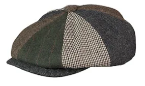 Broner Brown/Olive Patchwork Wool Blend Quarter Cap