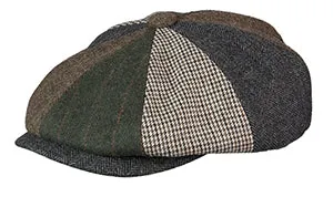 Broner Brown/Olive Patchwork Wool Blend Quarter Cap