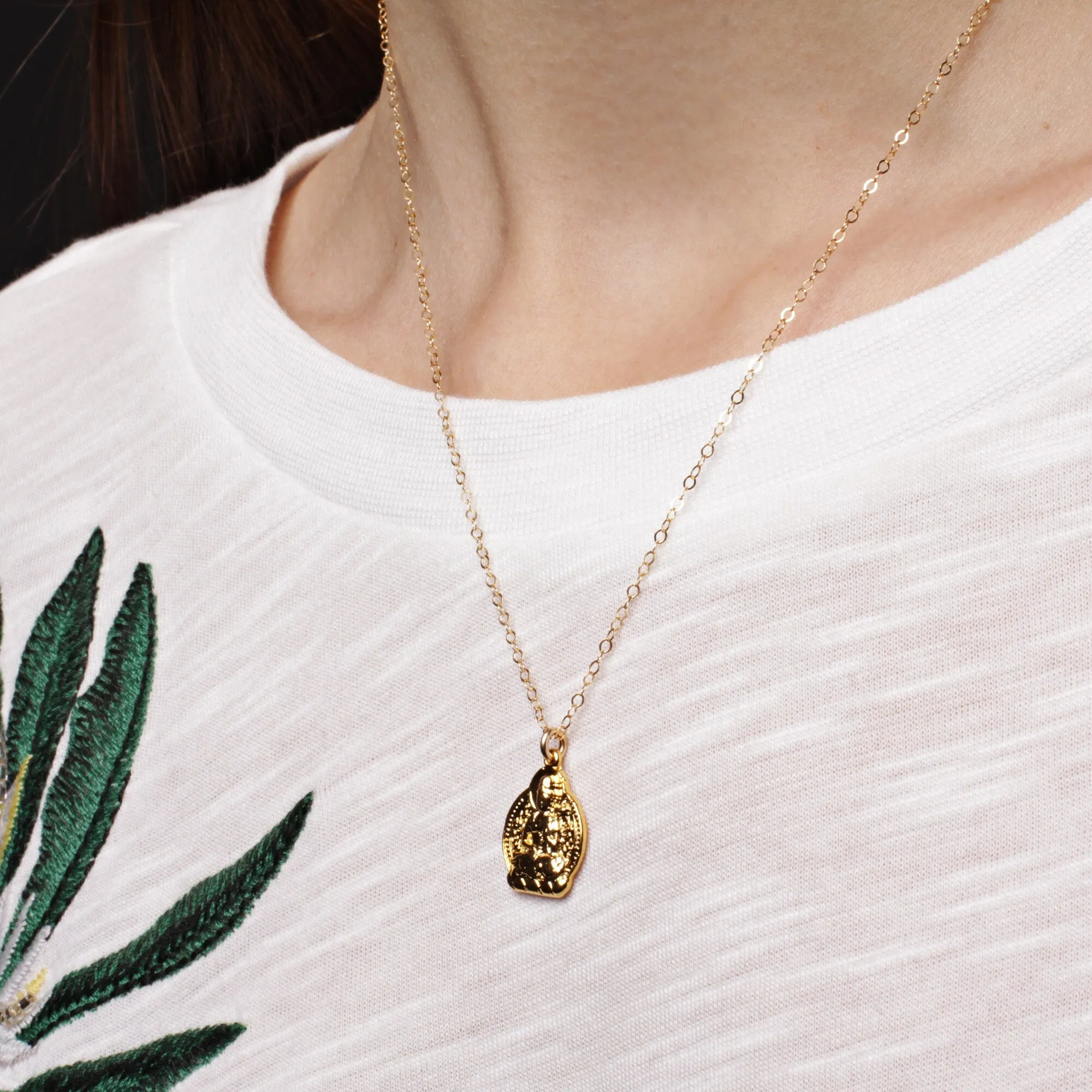 Buddha Gold Dainty Pendant Necklace