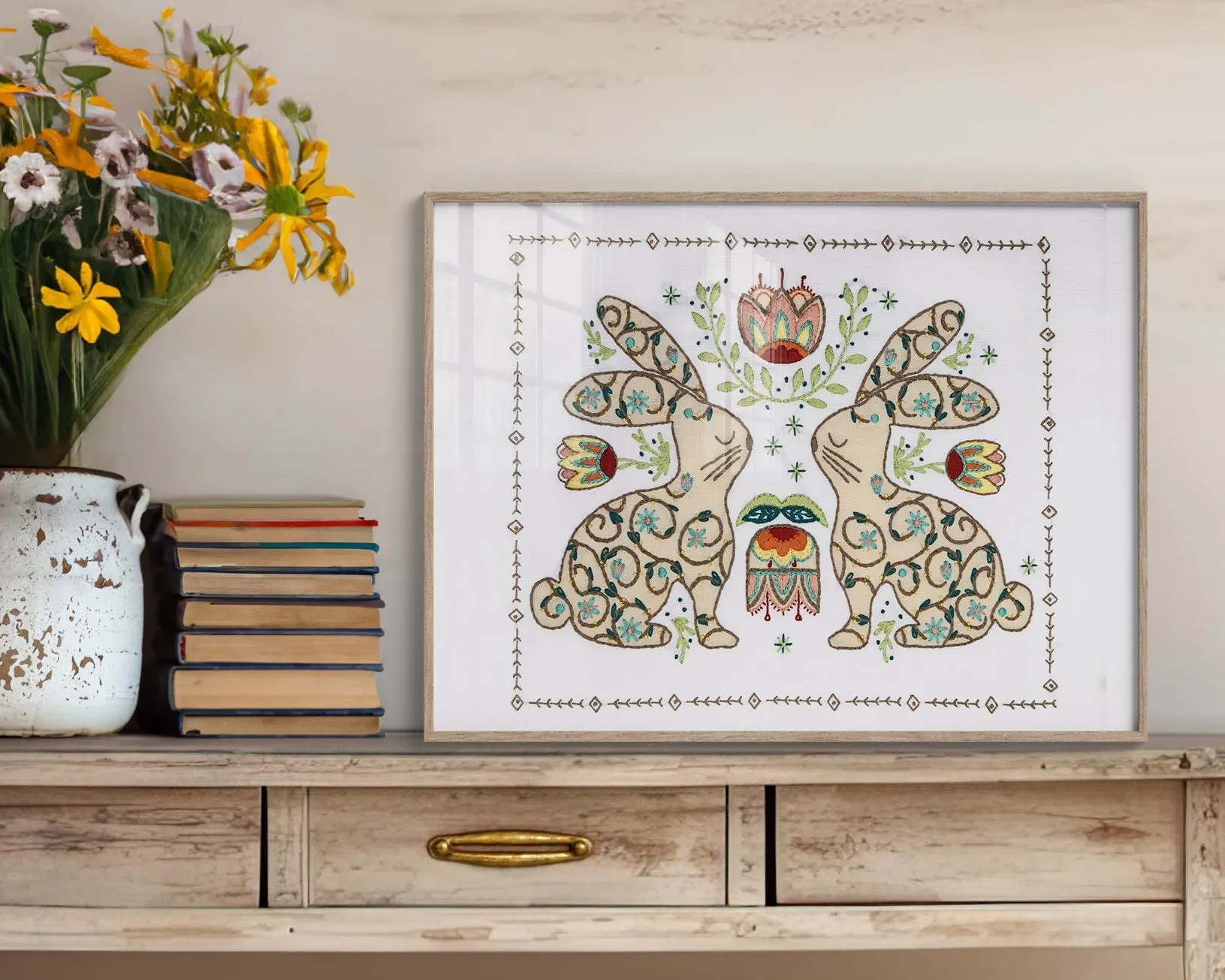 Bunny Folklore Embroidery Kit