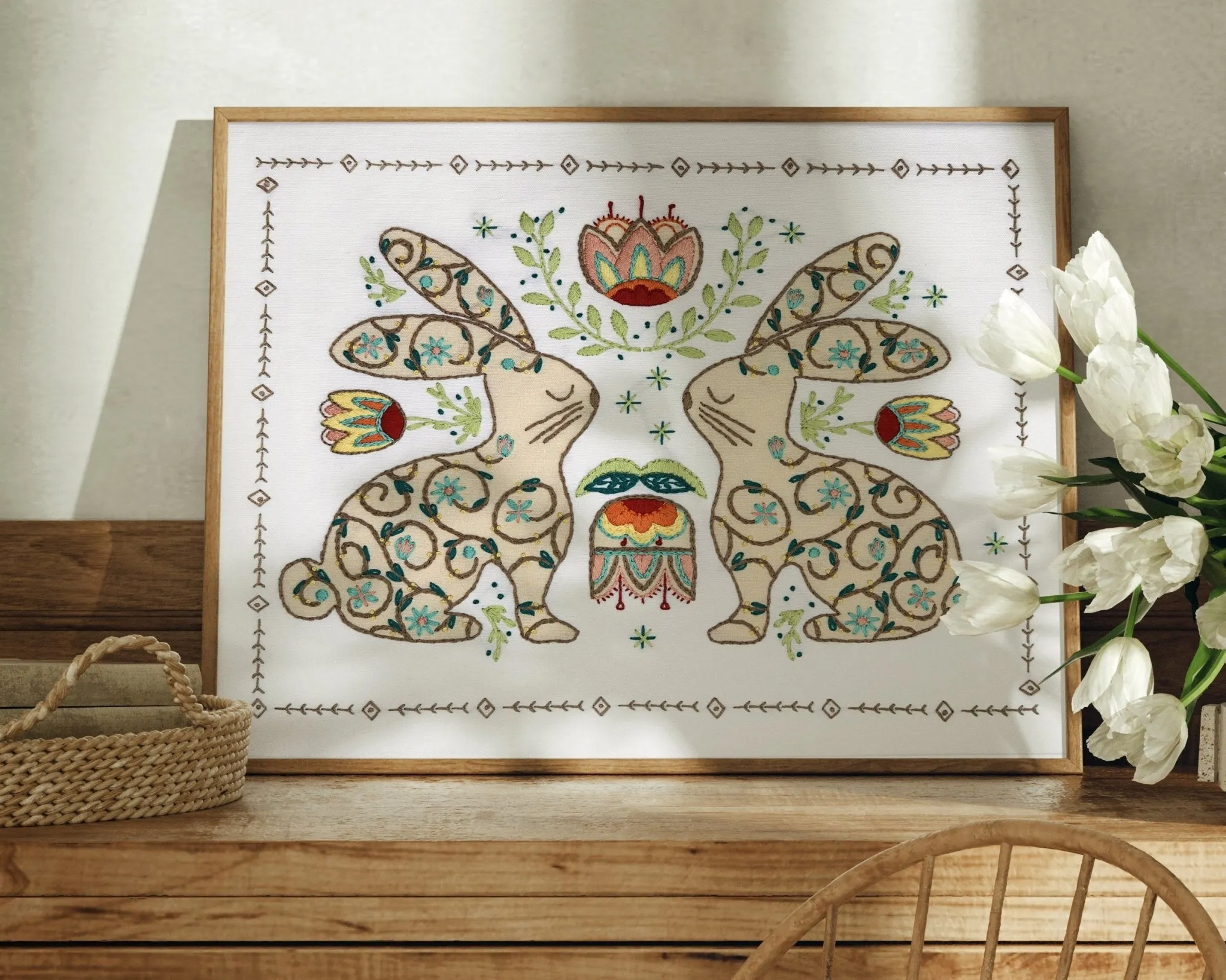 Bunny Folklore Embroidery Kit
