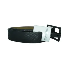 Calvin Klein Women's Genuine Leather Python Embossed Pant Belt Black