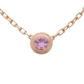 Cartier D'amour 1P Pink Sapphire Necklace K18 750PG Rose Gold Used