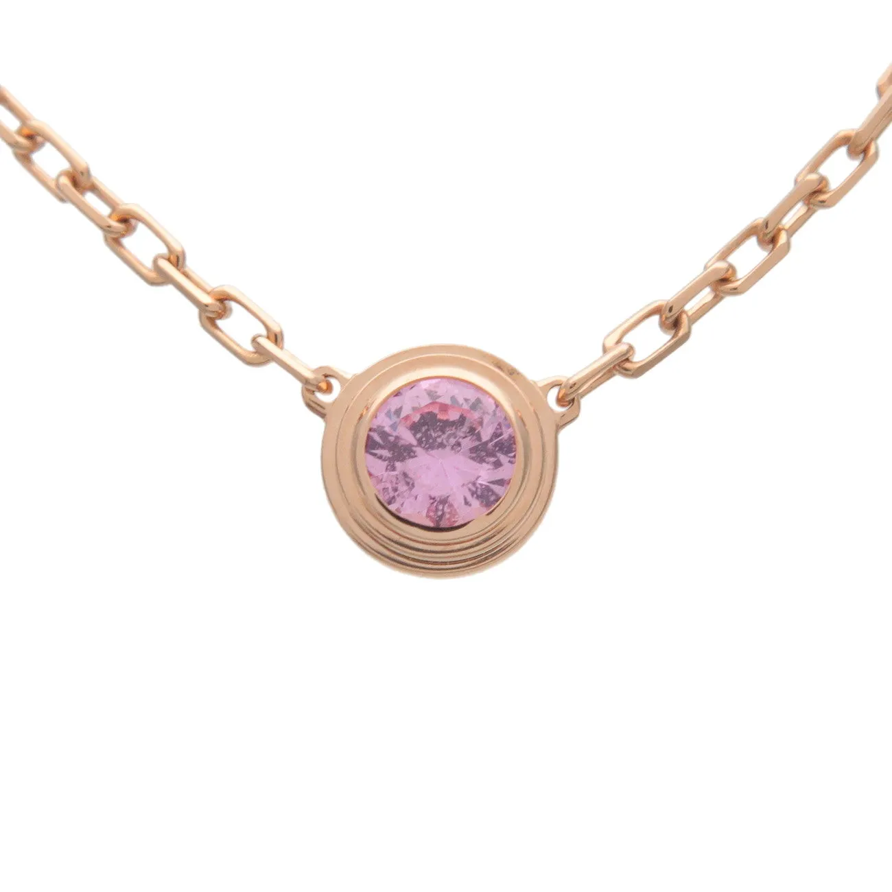 Cartier D'amour 1P Pink Sapphire Necklace K18 750PG Rose Gold Used