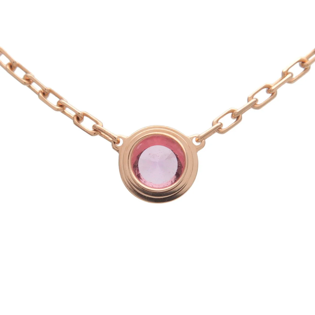 Cartier D'amour 1P Pink Sapphire Necklace K18 750PG Rose Gold Used