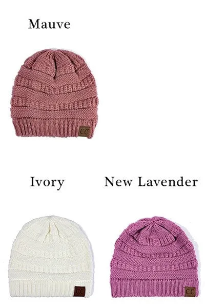 CC Beanie Solid Ribbed Beanie Hat