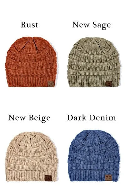 CC Beanie Solid Ribbed Beanie Hat