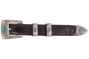 Chacon Turquoise Chip 1" Buckle Set