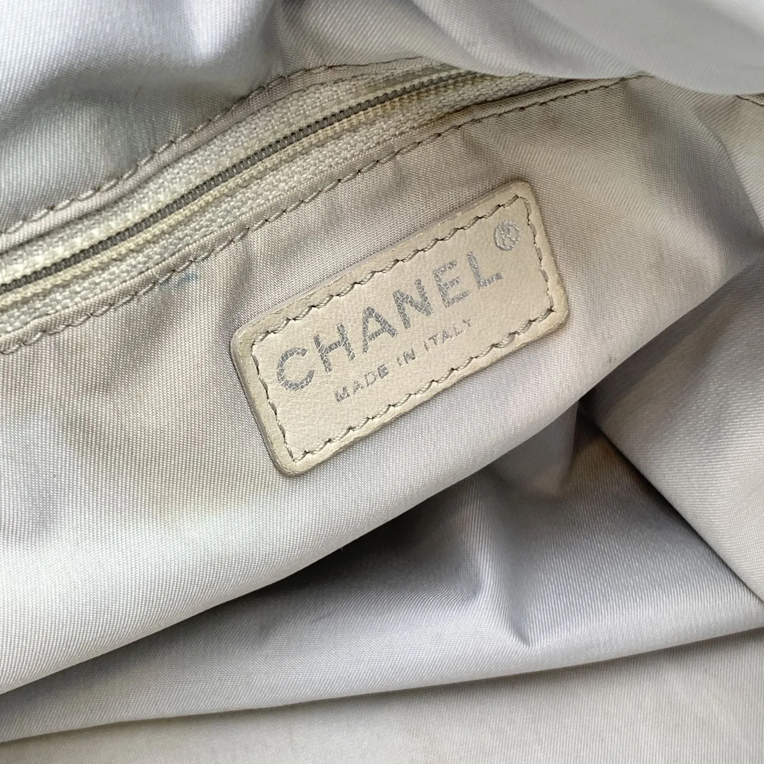 CHANEL Gray Metallic Quilted Canvas Paris Biarritz Tote Bag