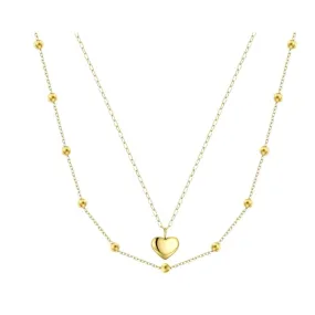 Chloe -Layered beaded heart necklace