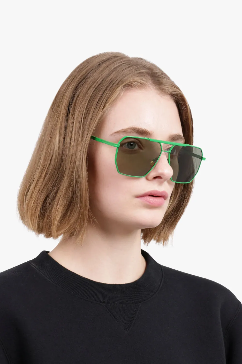 Classic Aviator Sunglasses | Green/Black