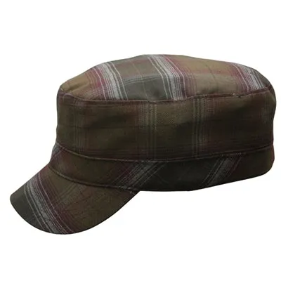 Conner Cotton Plaid Army Cap