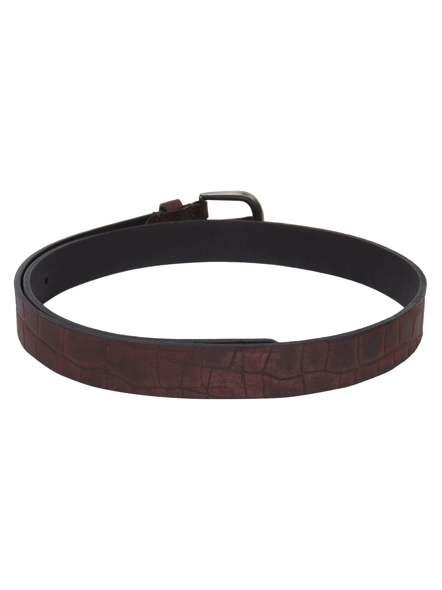 Croco embossed genuine leather Women's Belt